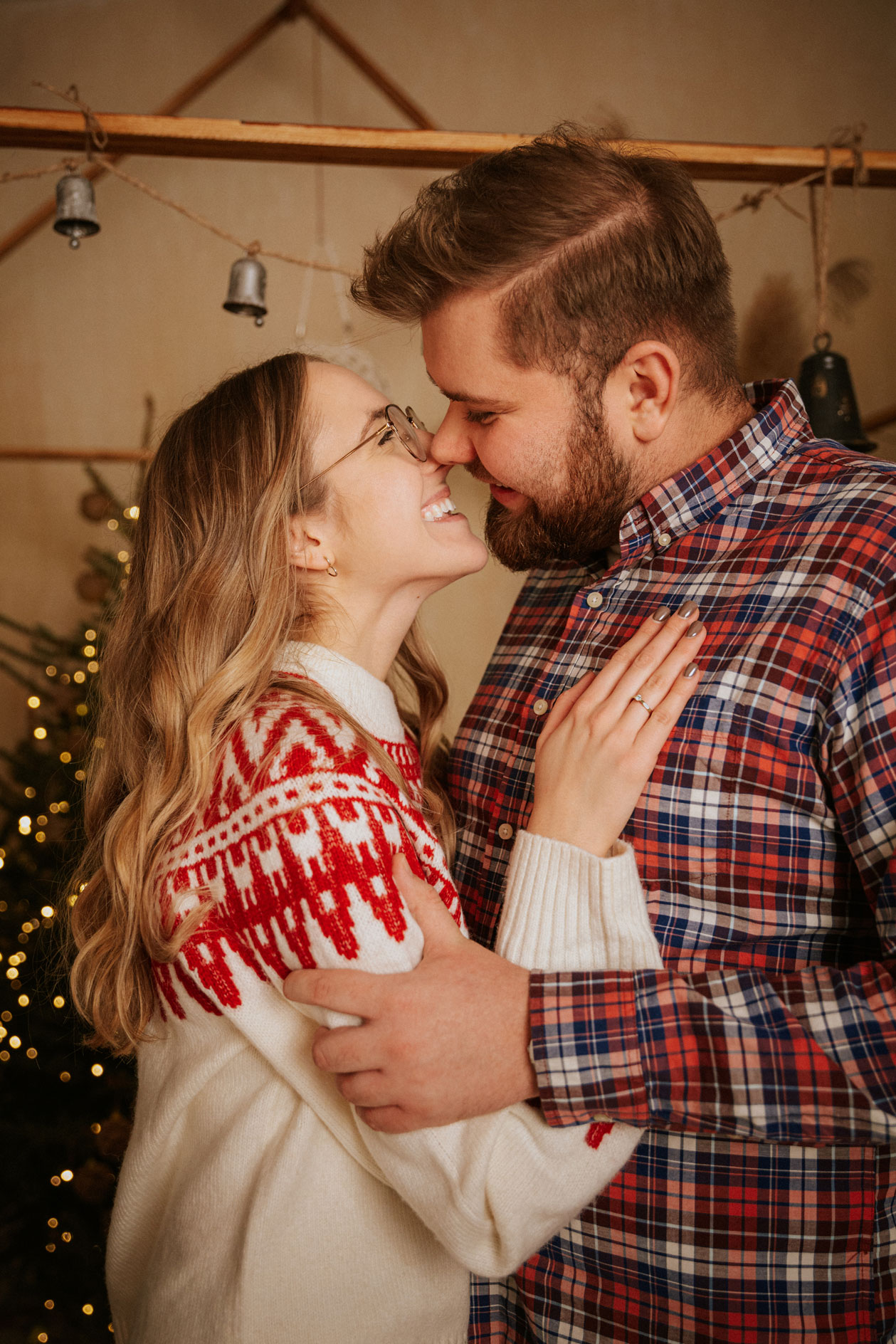 sesja świąteczna w z psem w studio fotograficznym w Poznaniu